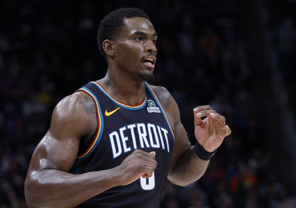 Jalen Duren, durante un partido con los Detroit Pistons.